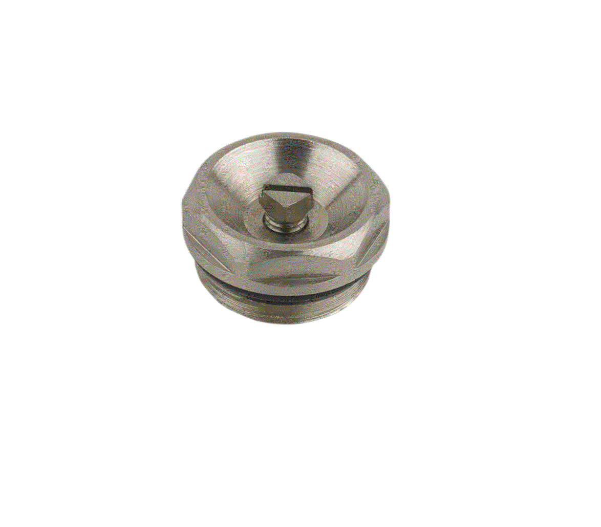 Radiator Air Vent finished in brushed nickel