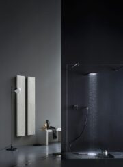 Woody Stone Radiator in Bianco White in Dark Room