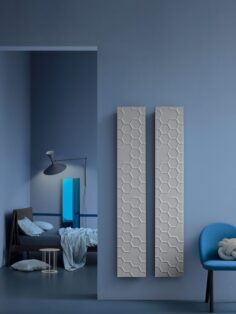 Aperoso Double Stone Marble Radiators in cement finish in Living Room