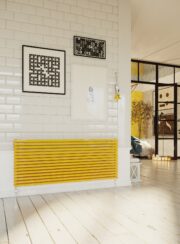 Horseshoe Cubed Horizontal Radiator in RAL 1021