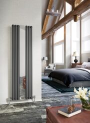 Arcadia Mirror Radiator in Fine Textured RAL 7016