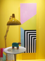Cordivari Trends Collection Pop 1 Art Designer Radiator on yellow wall.