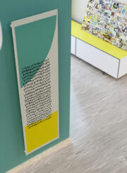 Cordivari Pop Memory Frame Radiator Art Designer Flat Panel on blue wall