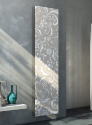 Cordivari Frame Iris Designer Flat Art Radiator in grey on concrete wall