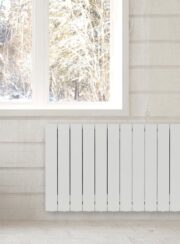 Decoral Electric radiator in Pure White under window