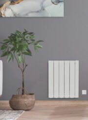 Decoral Electric radiator in Pure White on grey wall