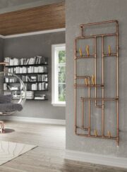 Pajak Steam Punk Copper Towel Rail with wooden hangers