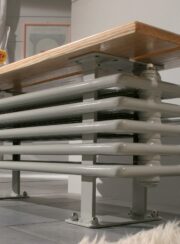 Old School Floor standing Bench Radiator in RAL 9010