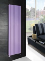 Rosy Tandem Vertical Designer Radiator in Bright Lilac by Cordivari