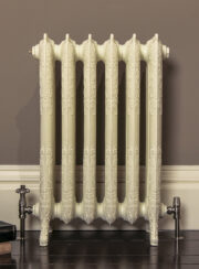 Cast iron radiator ornate Rococo III in Farrow and Ball All White