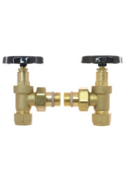 Add a touch of sophistication to your heating system with the Radcen Traditional Manual Black Brass Valve Set.