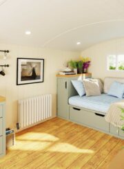 White Tuba Electric Radiator in Bedroom