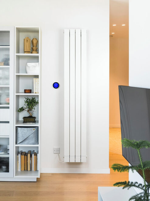 Decoral Electric radiator in Pure White in dining room