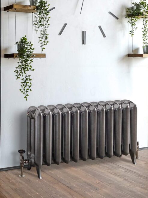 Astro III Black Chrome radiator shown in living room