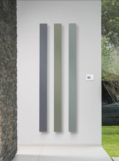 Beams Mono Electric Radiators combined in hallway interior