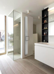 Beams Mono Radiator in bathroom with add on towel rail