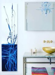 Blu Dune Cinier Stone Designer Radiator finished in Blue contemporary paint finish