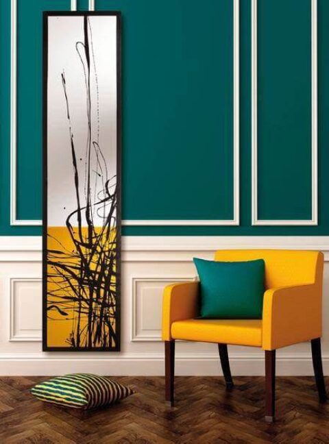 Cinier Blue Dune in Yellow Stone Vertical Designer Radiator with unique paint design