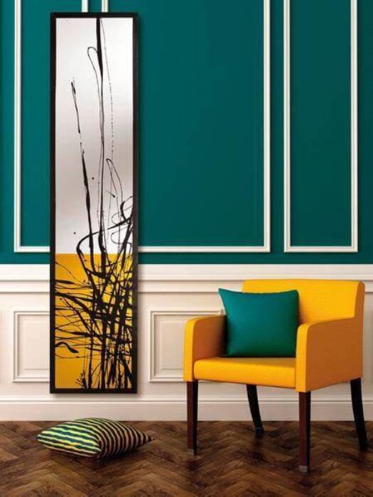 Cinier Blue Dune in Yellow Stone Vertical Designer Radiator with unique paint design