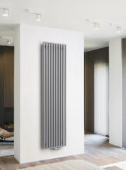 Arche Vasco Vertical Radiator in grey in Living Room