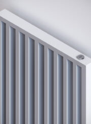Detail of Vasco Arche Vertical radiator in standard White