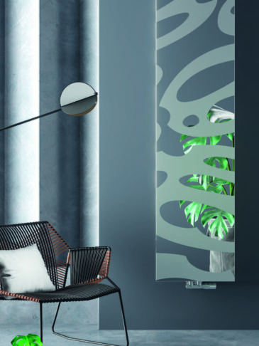 Reflective Frame Decor Mirror Radiator in Front Room with easy chair