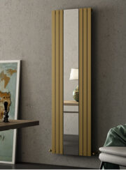 Gold Rosy Vertical Mirror Radiator from Cordivari in Hallway