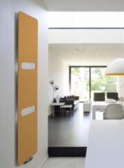 Yellow Oni Vertical radiator with cutout for kitchen