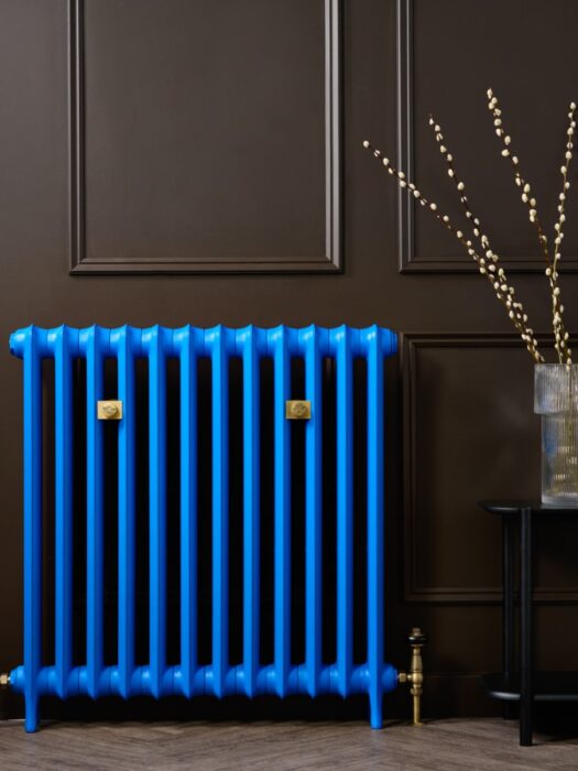 Emmeline I cast iron radiator in Evening Blue