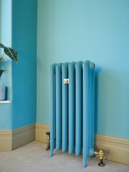 Bubblegum Blue Emmeline III Cast Iron Radiator