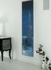 Greenor XL Dock Blue radiator in Livinhg Room