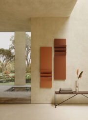 Flaps Towel Rail Radiator finished in CORT Brown in Living Space