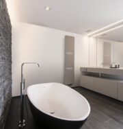 Grey Oni Radiator from Vasco with Cut-Out Black Bath