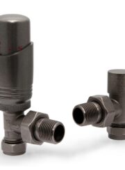 Essential TRV Angle Valve Set finished in Natural Pewter
