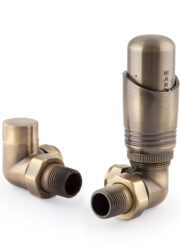 Essential Corner Thermostatic TRV Valve finish Antique Brass