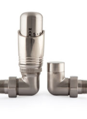 Essential Corner Thermostatic TRV Valve in Satin Nickel