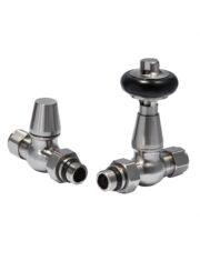 RadCen Straight Traditional TRV Valve Set in Satin Nickel