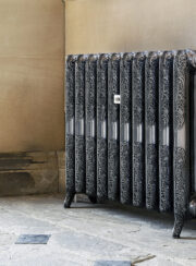 Rococo II Full Polished Ornate Cast Iron Radiator in Hallway