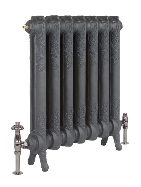 Rococo I Ornate Cast Iron Radiator in Grey