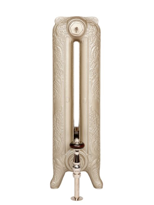 Rococo II cast iron radiator with traditional valve ins stain nickel