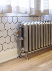 Astro II in bedroom cast iron radiator full polished shiny finish