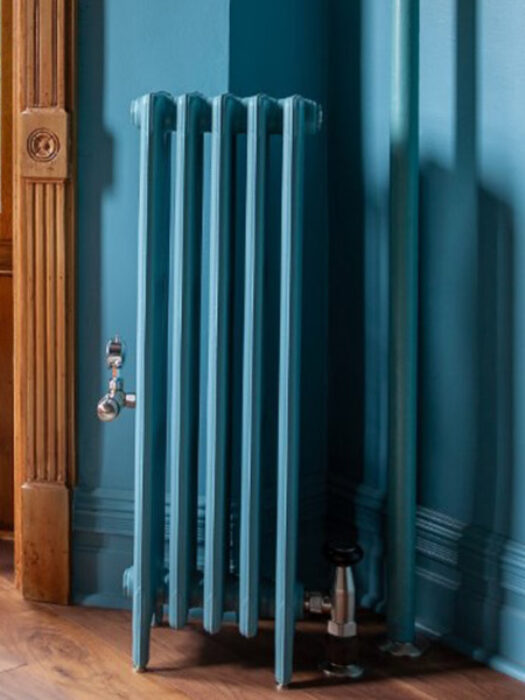 Mercury 6 Column radiator in Living room blue finish
