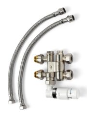 Livingstone Hidden radiator Valve with Chrome Thermostatic TRV Head