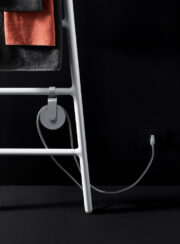 White Scaletta Towel Rail Detail with electric connection