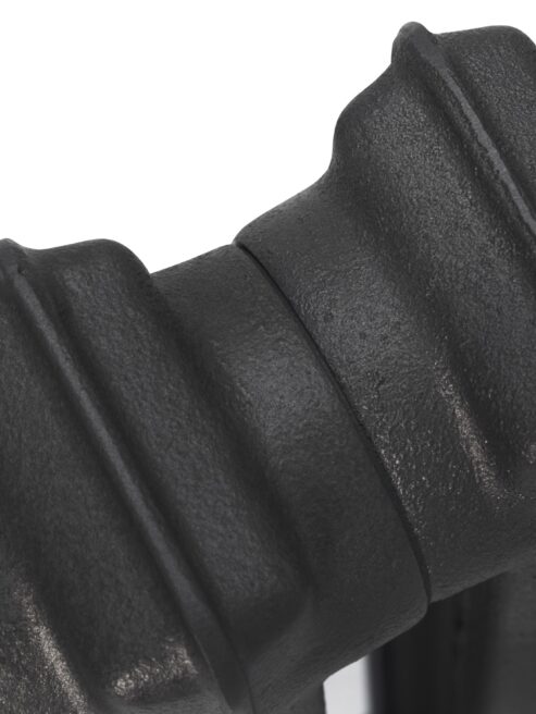Spartan 2 Column Cast Iron Radiator Top Detail in Matt Black