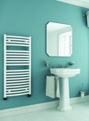 RAl9016 White Essential Towel Rail in traditional bathroom