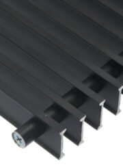 Trench Heating Roll Up Grille in Black Anodized Aluminum Detail