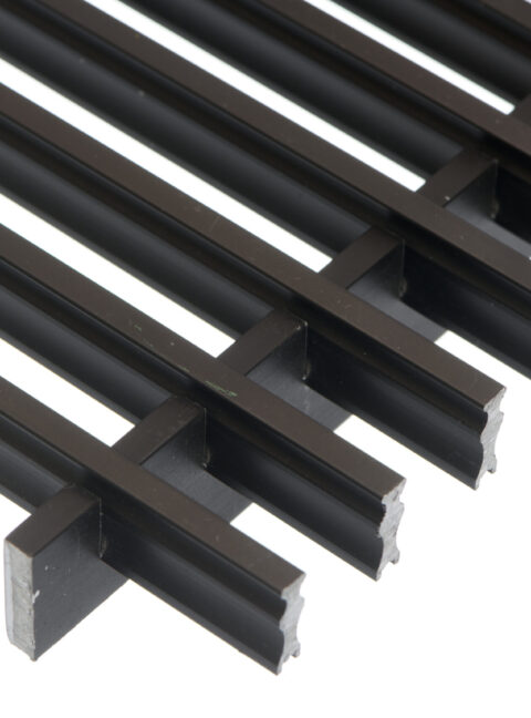 Trench Heating Rigid Linear Grille in Brown Anodized Aluminum Detail