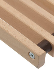 Trench Heating Roll Up Grille in Varnished Beech Detail
