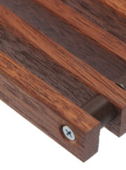 Trench Heating Roll Up Grille in Varnished Merbau Detail